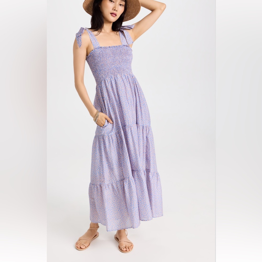 Lorraine blue floral Maxi Dress